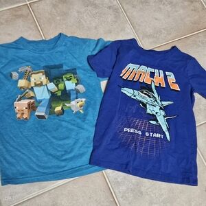 Blue Graphic T-Shirts Set